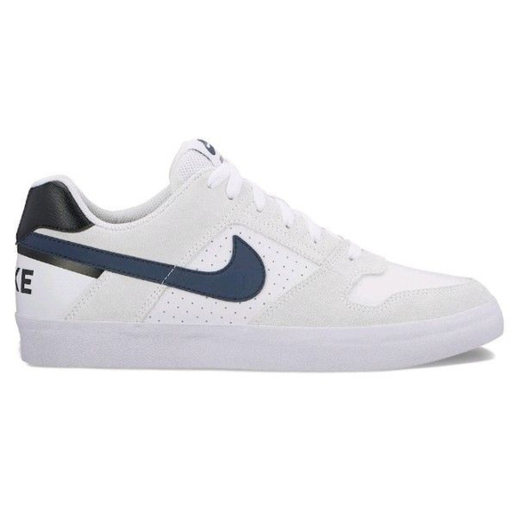 nike sb delta force white & navy skate shoes